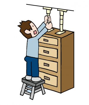 家具固定のイラスト