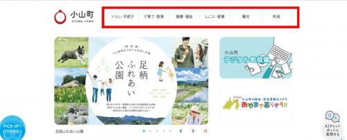 グローバルナビゲーションを指した画像