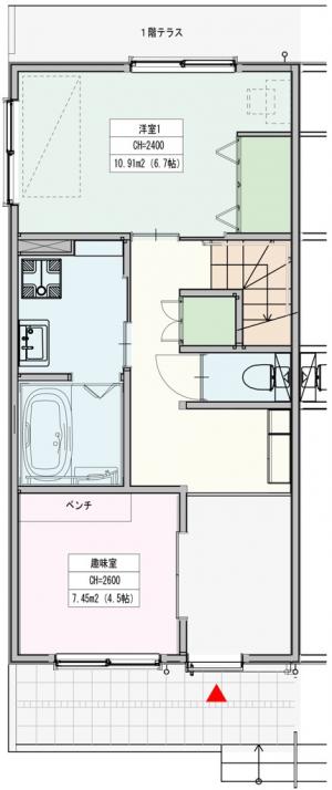 Cタイプ1階間取り図